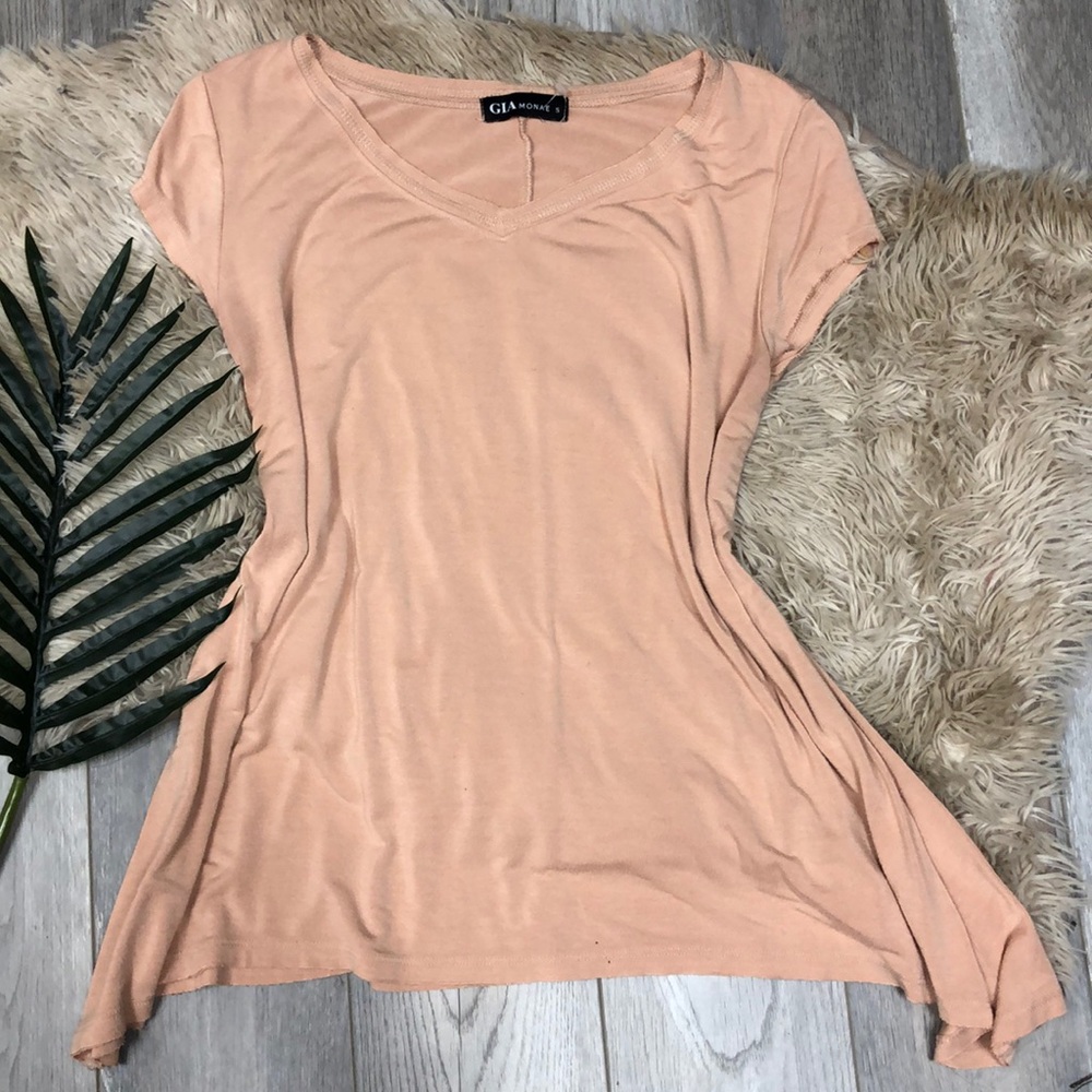 Basic asymmetrical nude top